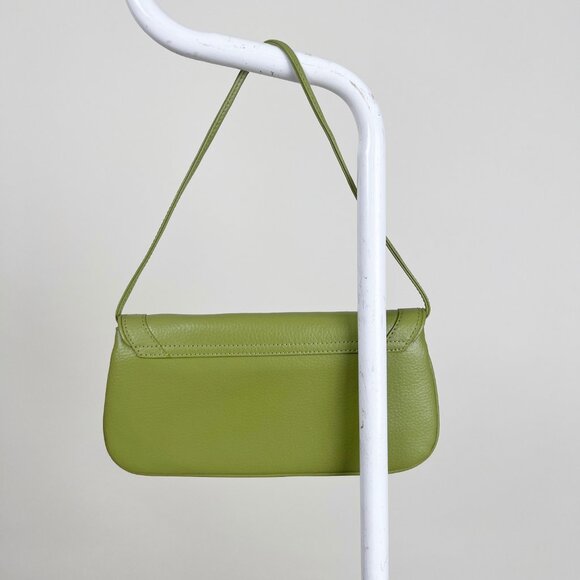 Vintage Baguette Bag Pebbled Leather Shoulder Bag Purse Handbag Clutch 90s Y2K - Picture 4 of 5